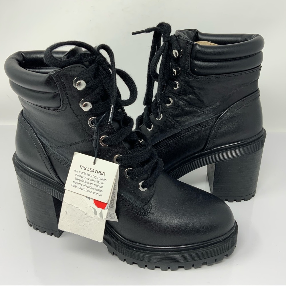 Zara Chunky Heel Booties. Size 37. (NWT)